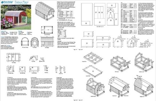 Dog House with Porch, Barn Roof Style Plans, 90204B Pet Size up to