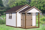 16' x 10' Potting Patio Shed with Porch Plans, Material List Included #P71610